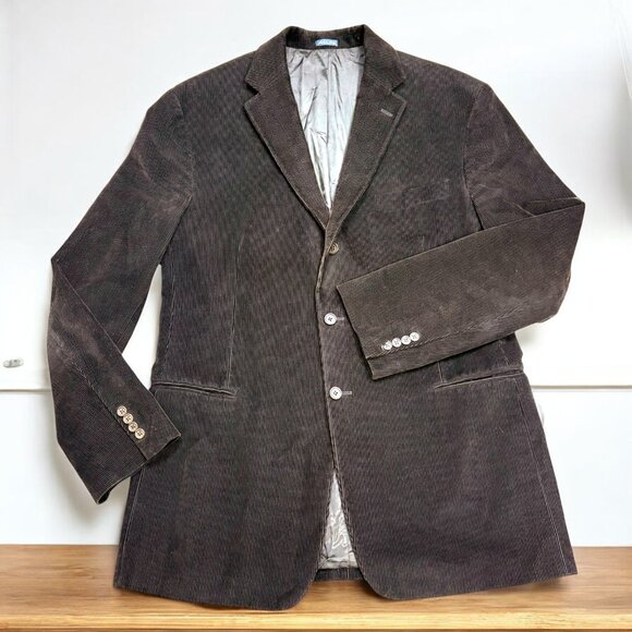 Polo Ralph Lauren Black Cotton Corduroy Made in Italy Blazer - Picture 1 of 12